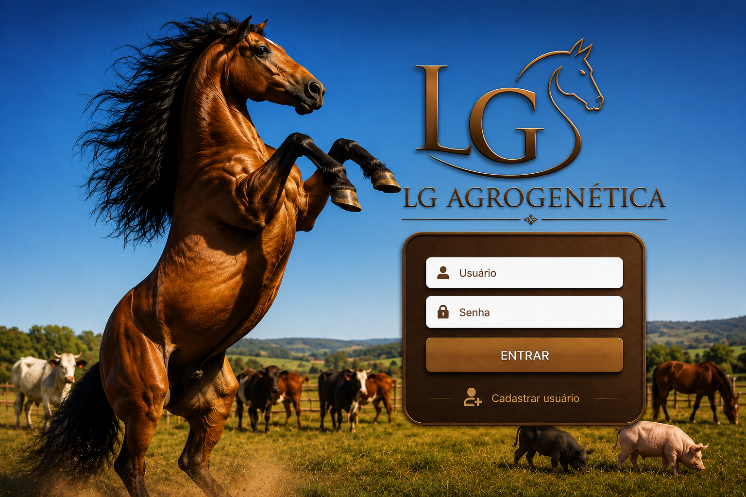 Cavalo e animais da pecuária LG AgroGenética